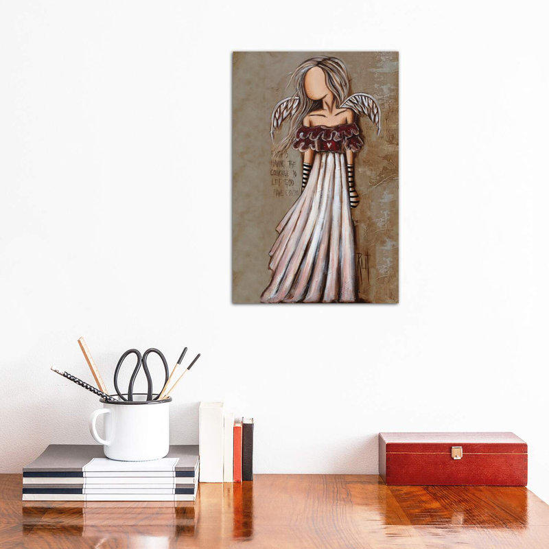 Courage - impression d'art graphique, Toile tendue, H 18 po x l 12 po x 1,5 po