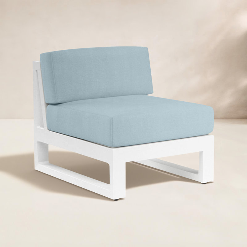 Newport Outdoor Armless Lounge Chair, Canvas Skyline Sunbrella®