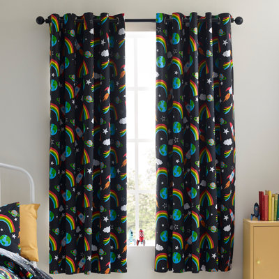 Rainbow Rockets Fully Reversible Eyelet Curtains