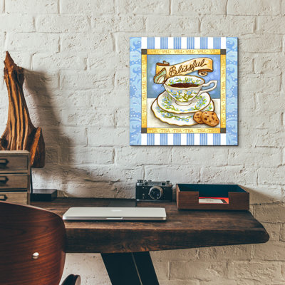 'Tea Blissful Blue Teacup' by Cathy Horvath-Buchanan Acrylic Glass Wall Art
