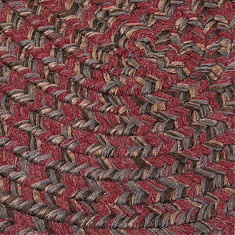 Tapis de zone rouge à baies Abey, Ovale 9 pi x 12 pi
