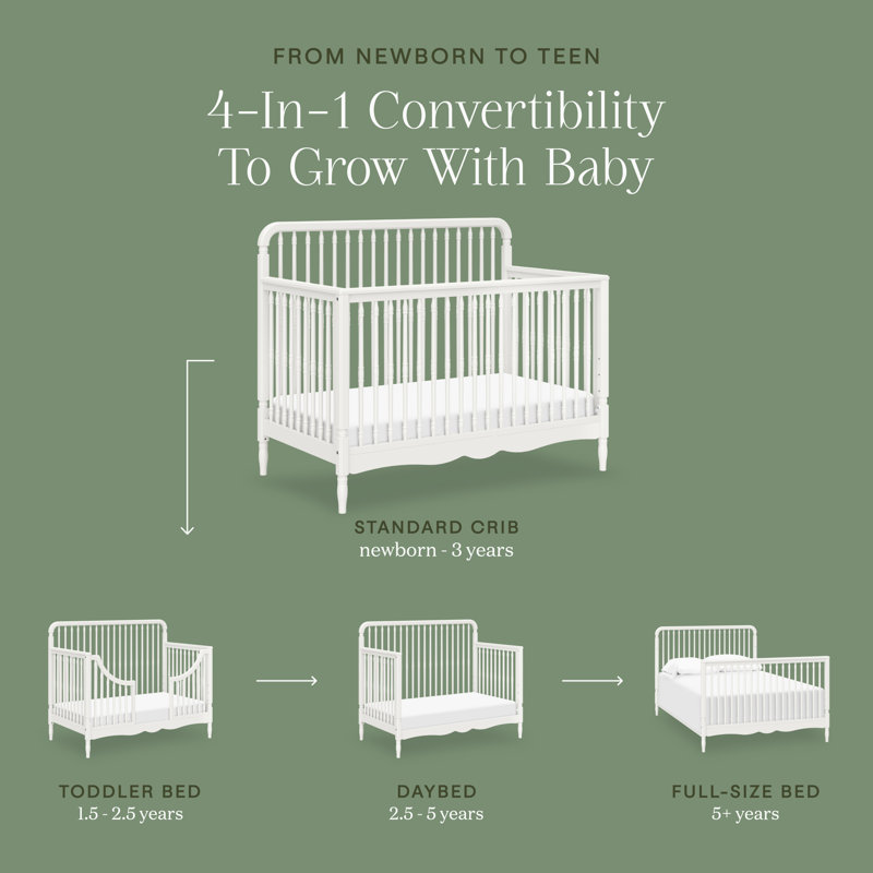 Liberty 4-in-1 Convertible Spindle Crib, Warm White