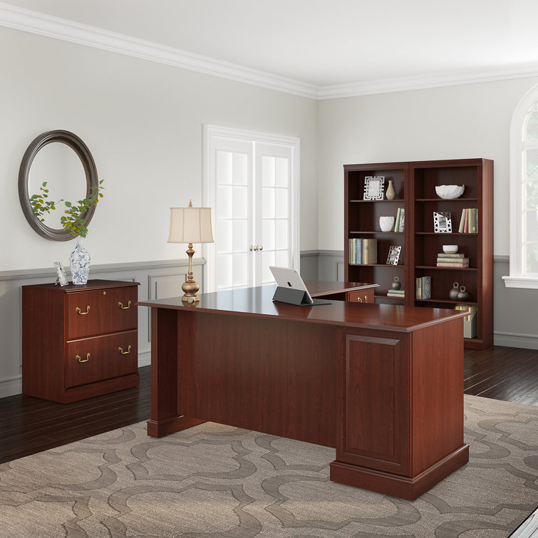 Raker Reversible L-Shape Computer Desk with Drawers