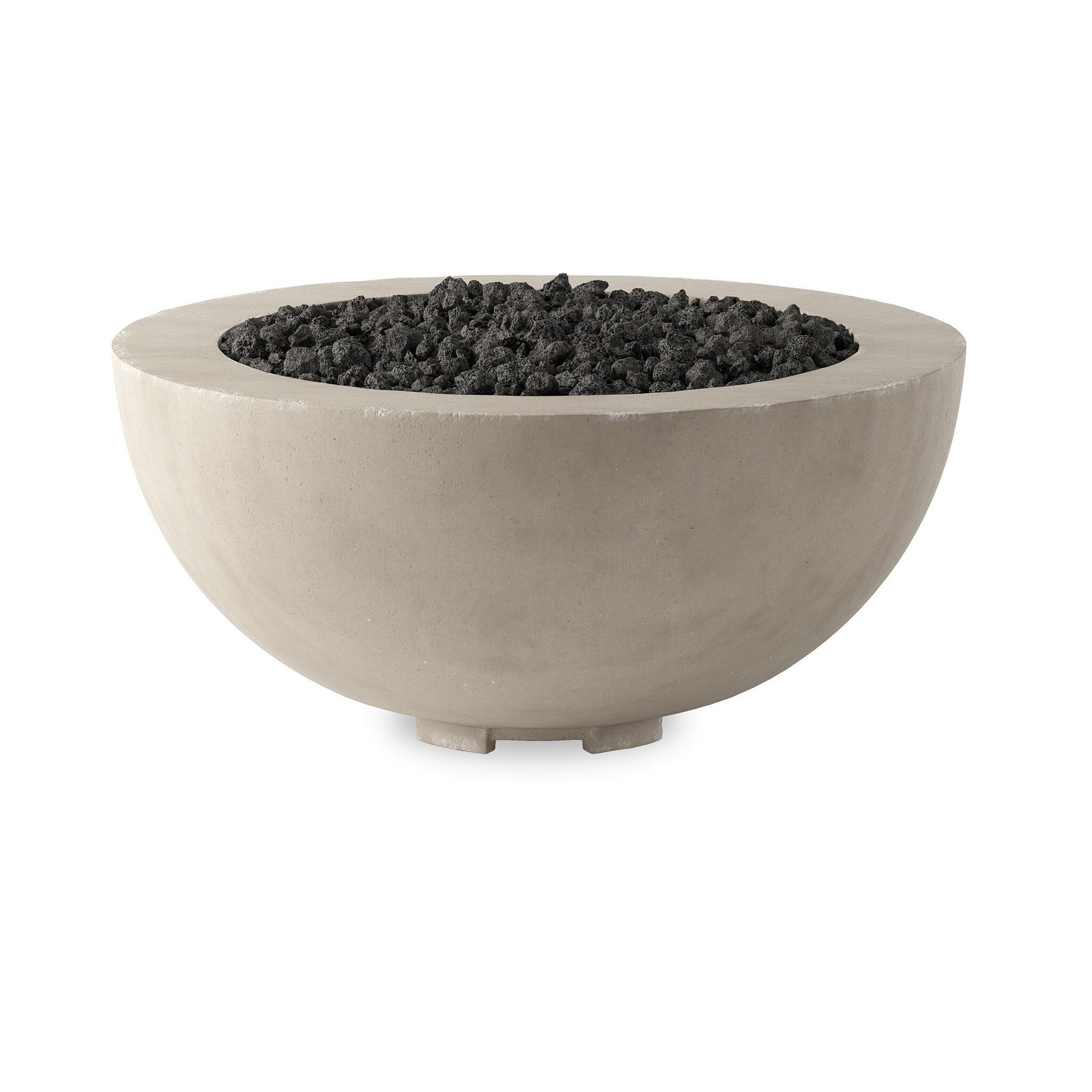 Jonson Round Fire Pit Table, Natural Concrete, Propane