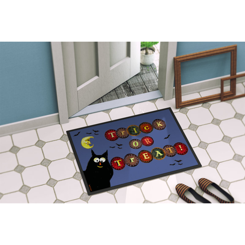 Tapis d’extérieur anti-dérapant halloween ou treat kitty, Rectangle 2 pi x 3 pi