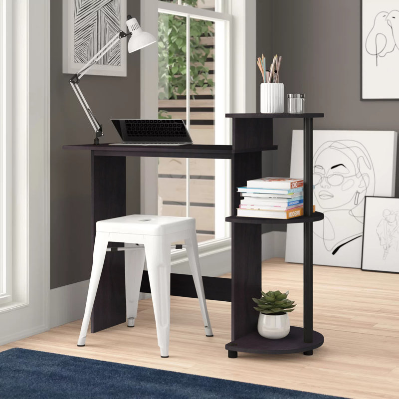 Lamisha Computer Desk, Dark Walnut