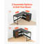 Bureau d'ordinateur en L, bureau de jeu en coin réversible de 59 pouces avec tiroirs et tablettes de rangement, table de travail PC moderne et robuste pour le bureau à domicile - facile à assembler