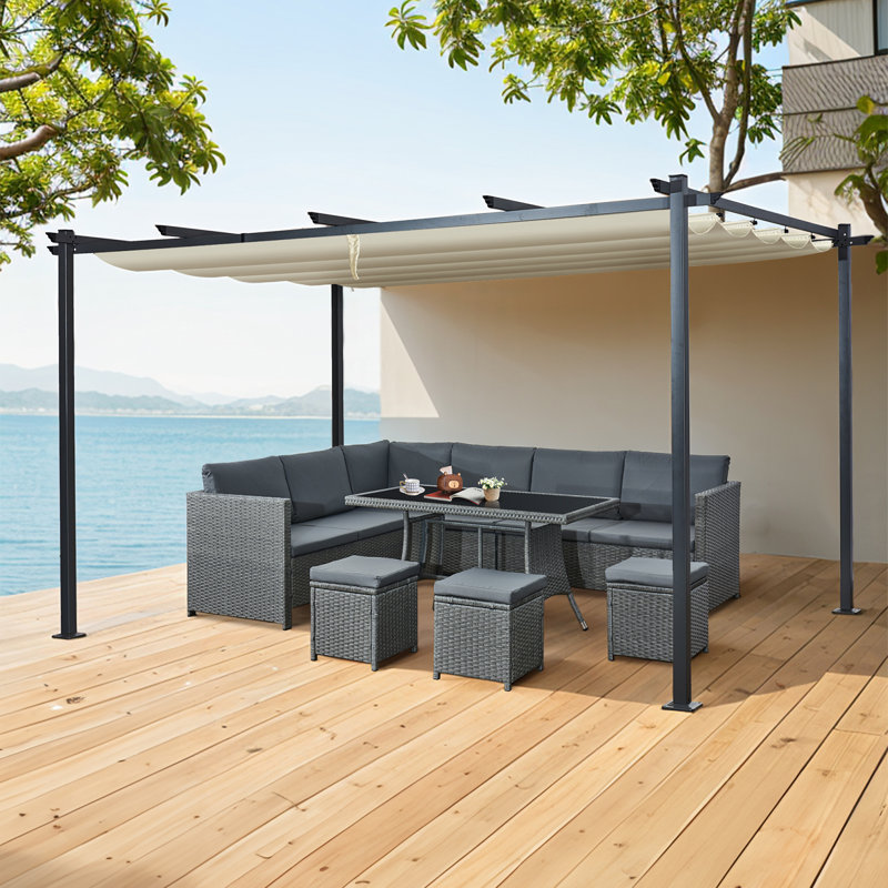 Oseasons® Acorn 4m x 3m Rectangular Pergola in Creamy White
