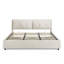 Très grand lit plateforme tapissier hydraulique avec tête de lit intégrée, tissu chenille, beige-448528268-448528271