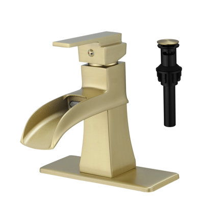 Sink Faucet With Deck Plate Waterfall ORB With Pop Up Drain And Supply Lines Bathroom Faucets For Sink 1 Hole One Handle Faucets Vanity Bath Mixer Tap