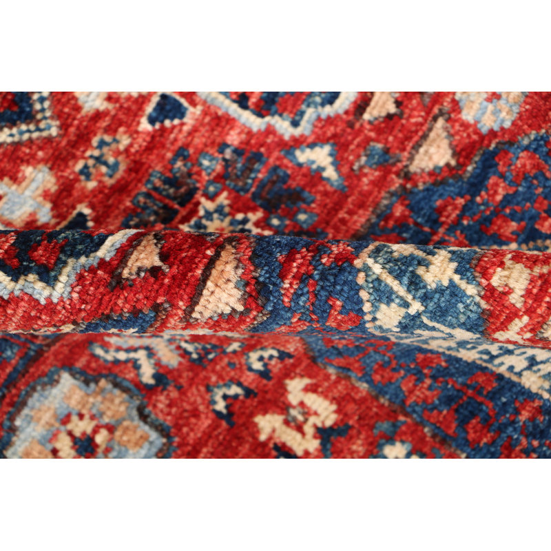 Aryana Wool Oriental Area Rug in Red/Blue/Azure