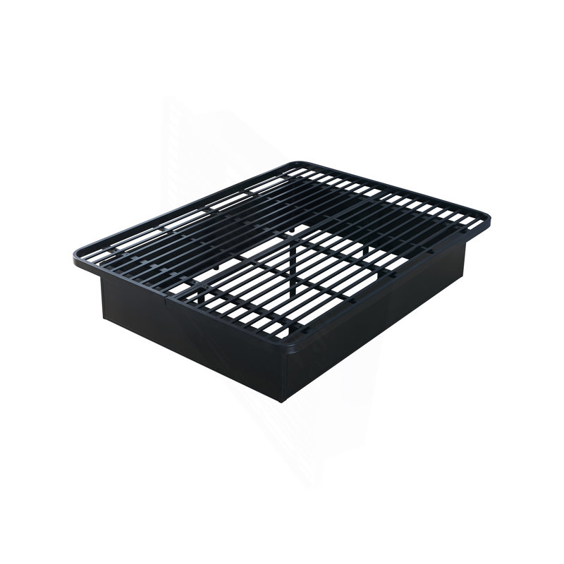 Modern Style Heavy Duty Cal King Size Bed Base Frame Made With Metal In Black, California King