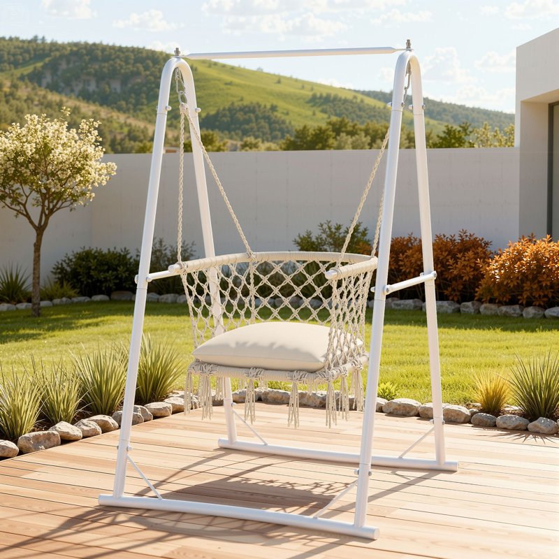 Porch Swing, Beige, White