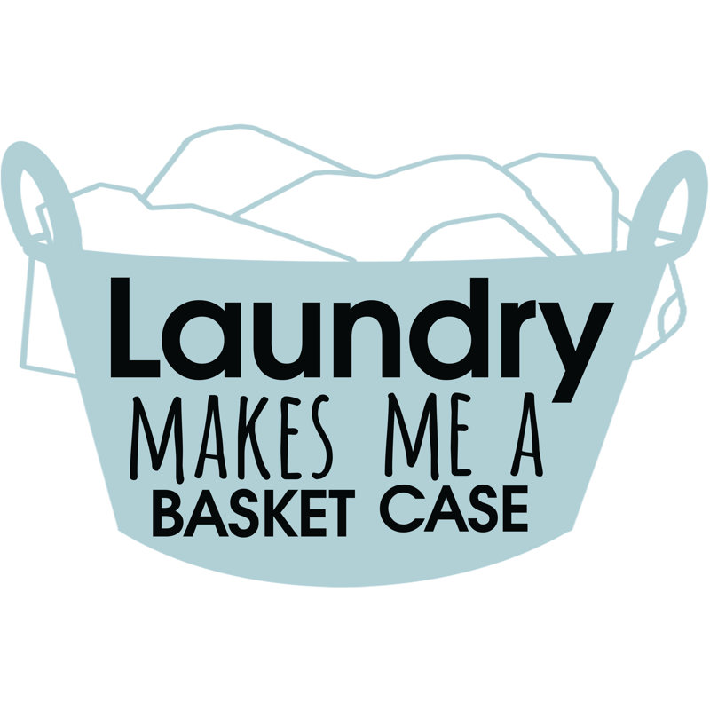 Laundry Basket - Textual Art Print, 81 cm H x 122 cm W, Black Floater Framed
