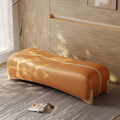 Leather Match Upholstered Bench