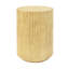 Table d'appoint cylindrique, texture semblable au bois, couleur brun antique