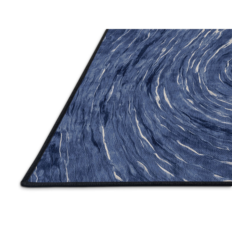 Machine Washable Gray Area Rug, Round 8'