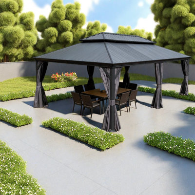Modern 14x24 Canopies & Gazebos(must Include Frame), Steel Patio