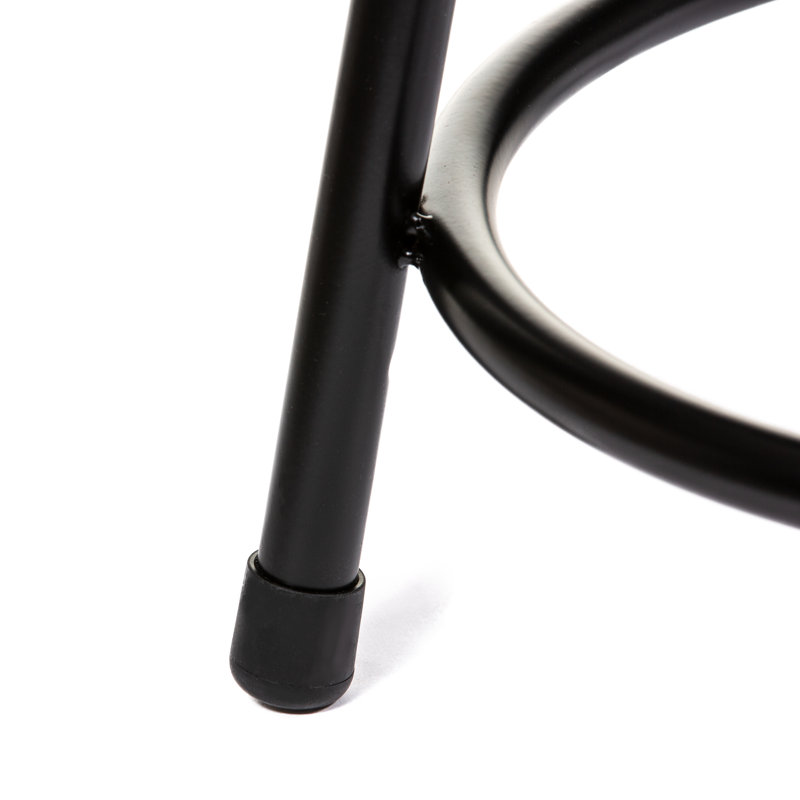 Tabouret rembourré en vinyle de qualité commerciale avec dossier Otto 24 pouces, 24", Noir