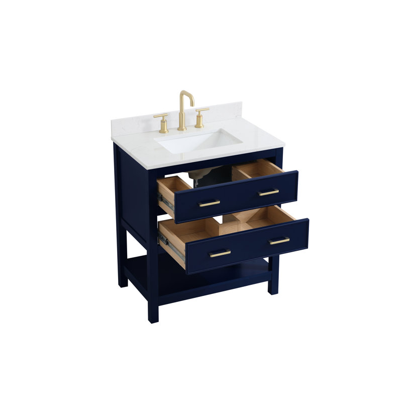 Ensemble de meuble-lavabo simple 30 po Jimerson, Bleu