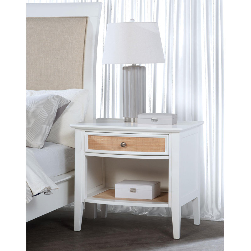 1-Drawer Nightstand Bedside Table White