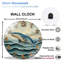 Horloge murale en forme de baleine bleue - conception unique - horloge murale en verre 12 po