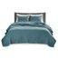 Couette réversible bleu sarcelle pour lit simple/simple XL - Microfibre, rembourrage 90 % coton, pour une literie réversible avec surpiqûres, fraîcheur longue durée