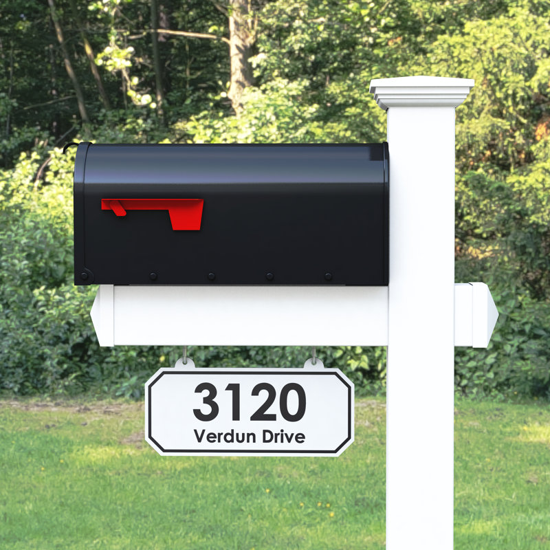 Personalized Post Mounted Mailbox and Address Plate, Yes