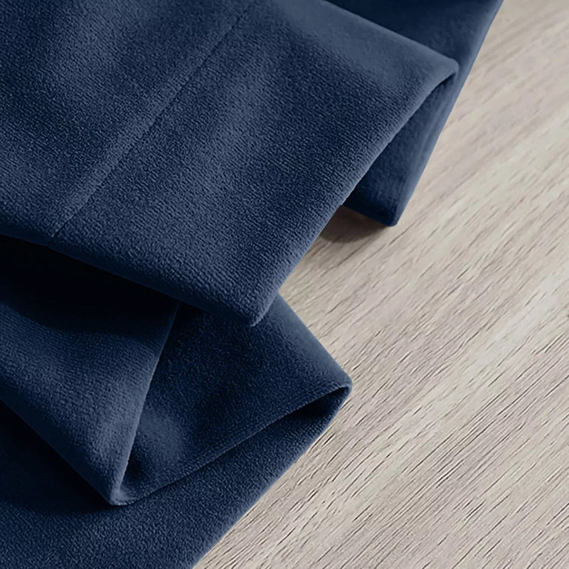 Crushed Velvet Eyelet Window Curtains, Blue, 168cm Width x 137cm Drop
