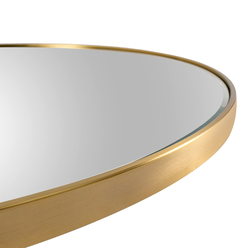 Salma Metal Flat Mirror, Satin Brass/Bevel Edge, 170cm H x 61cm W