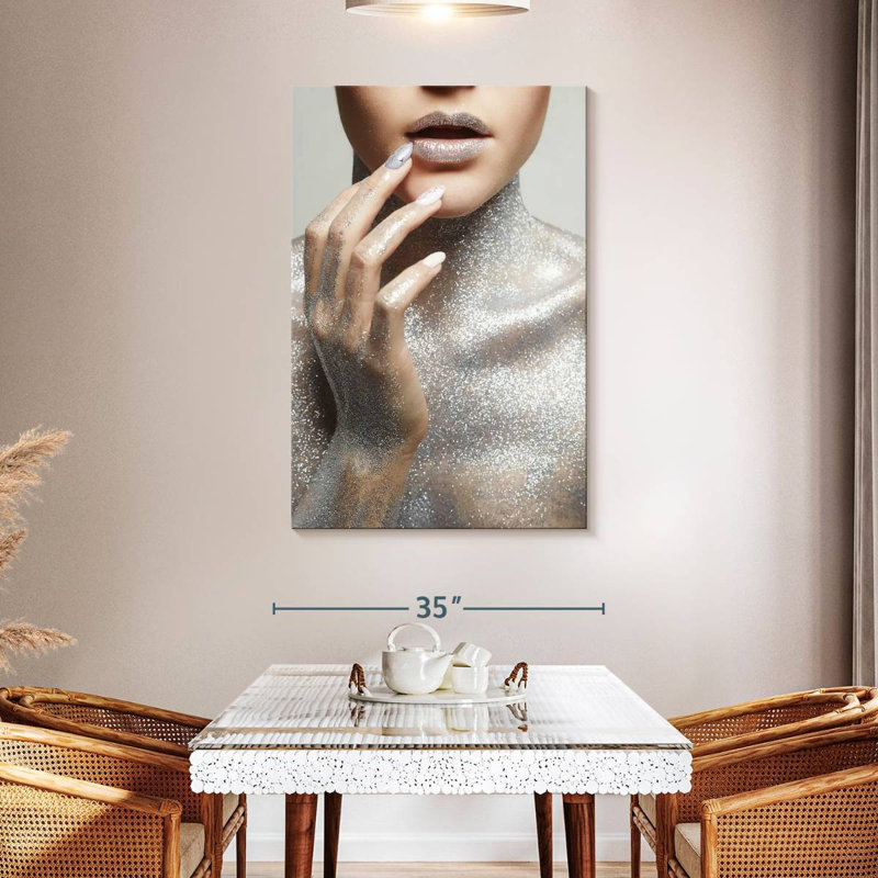 Shuttleworth Silver Glitter Chic, 48" H x 32" W
