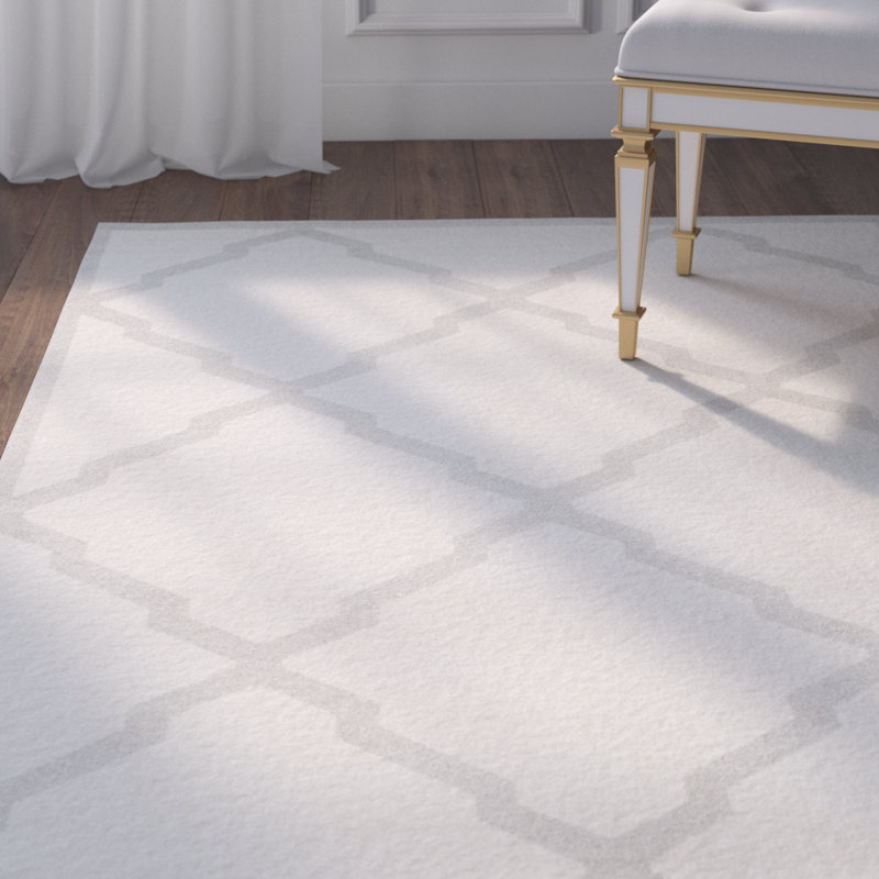 Ammundsen Geometric Beige Area Rug, Rectangle 10' x 14'