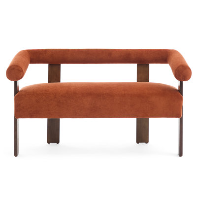 Causeuse ronde avec accoudoirs (orange foncé et brun)