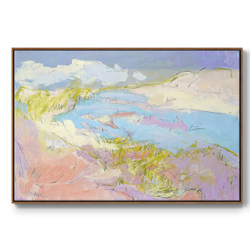 «Got a Hold on Me», reproduction sur toile avec cadre flottant, H 27 po x l 41 po x P 2 po, Toile encadrée noyer flottant