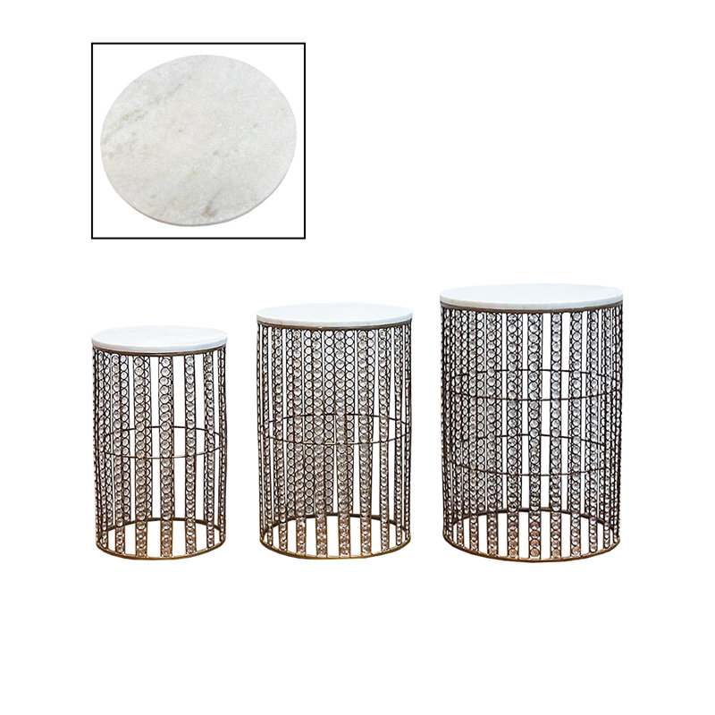 Ensemble de table de bout Dorinna, Or