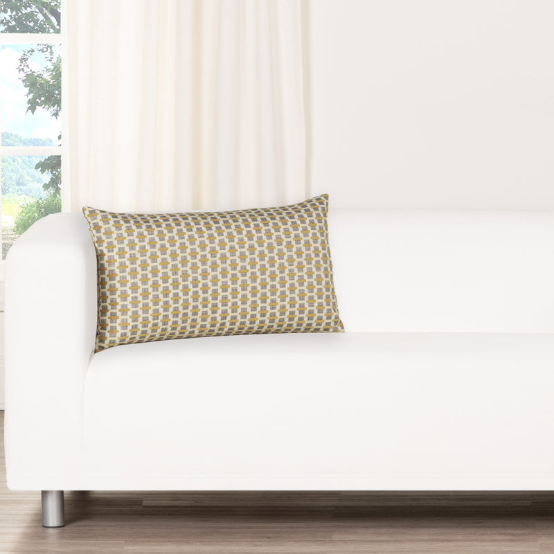 Oreiller en plumes Skywalk, Ambre géométrique 2, Polyester, Rectangle H 12 po x l 21 po