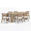 Ensemble de table de salle à manger 6 personnes en bois Stanley avec chaises rembourrées et dossier en rotin-130173743