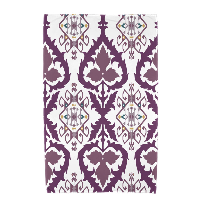 Serviette de plage à imprimé géométrique Musser, Mauve