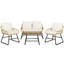Patio Conversation Set with Cushions and Pillows-683389606