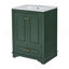 Ensemble de meuble-lavabo 24 po avec lavabo en céramique, armoire de rangement autoportante moderne avec poignées argentées, portes à fermeture douce