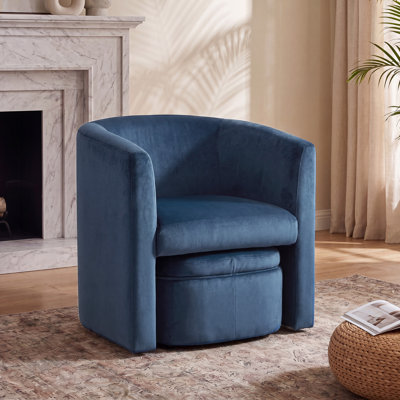 Fauteuil d'appoint et repose-pieds rembourrés Braedin, aucun assemblage requis