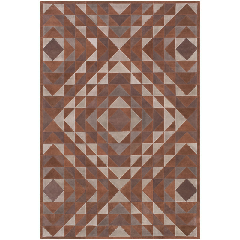 Milagros Leather Geometric Indoor Rug, Rectangle 5' x 7'6"
