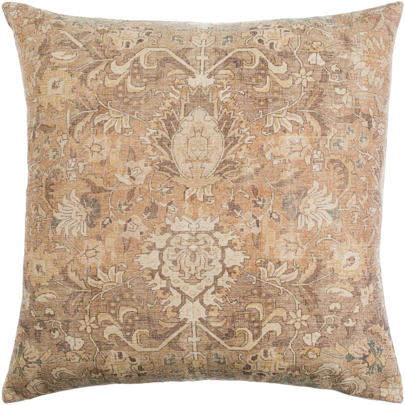 Dycus Damask Accent Throw Pillow Cover, 20" x 20", Polyester/Polyfill
