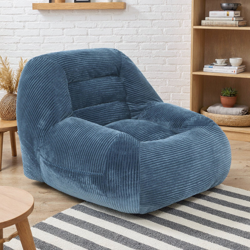 Fauteuil à billes en velours côtelé couleur chameau | Canapé Cozy Cloud-Like, sans assemblage, support ergonomique pour le salon, la chambre à coucher et le dortoir