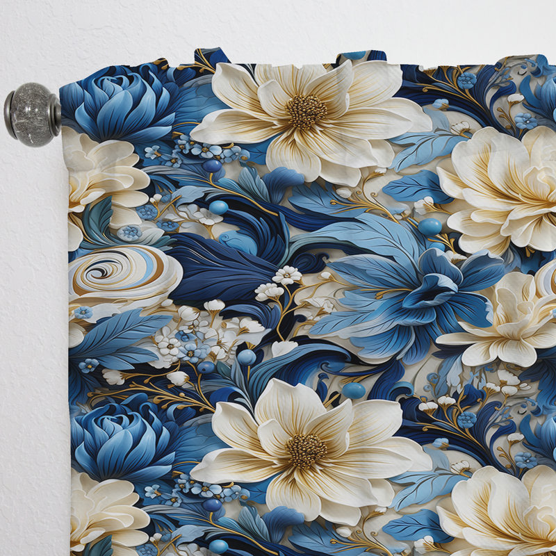 Motif cachemire Zen Tranquility Paisley III - Rideau floral obscurcissant - 1 panneau, L 52 po x L 120 po