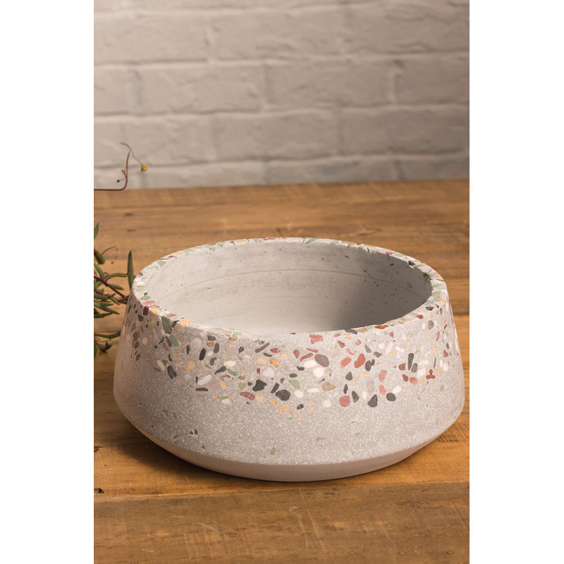 Aniya Round Gray Terrazzo Ceramic Pot Planter
