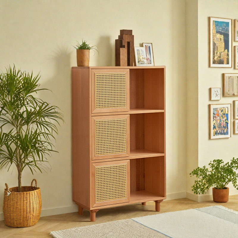 Bibliothèque pratique et élégante, (3 tablettes) H 45,7 po x l 26,5 po x P 12,5 po, Brun