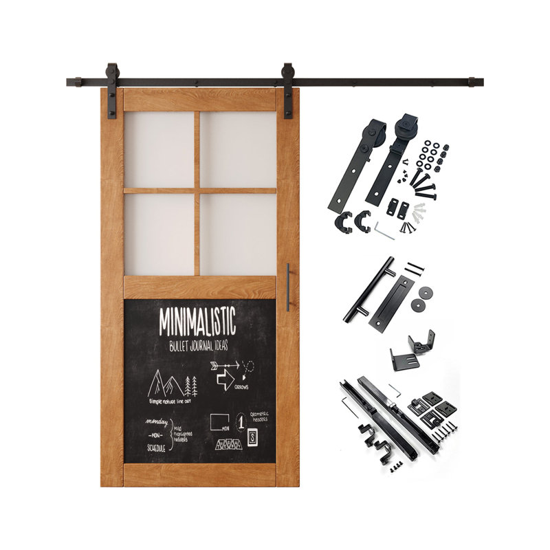 Porte de grange non assemblée et finie avec trousse de quincaillerie avec assemblage de quincaillerie 36 po x 80 po Homacer Early American