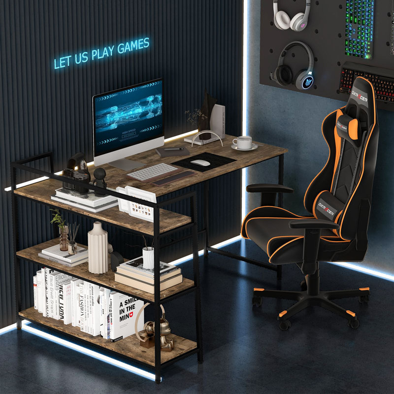 L-Shaped Iron Computer Desk