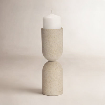 Textured Metal Pillar Candle Holder